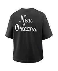 Nike Women's Black New Orleans Saints Rewind Pocket Boxy T-Shirt