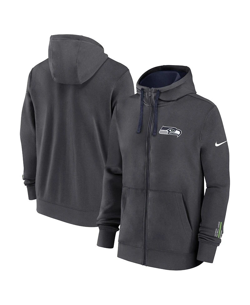 Nike Men's Anthracite Seattle Seahawks Primetime Club Full-Zip Hoodie
