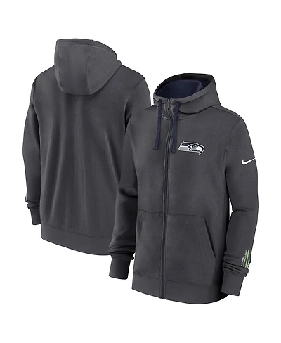 Nike Men's Anthracite Seattle Seahawks Primetime Club Full-Zip Hoodie