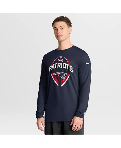 Nike Men's Navy New England Patriots Primetime Legend Icon Performance Long Sleeve T-Shirt