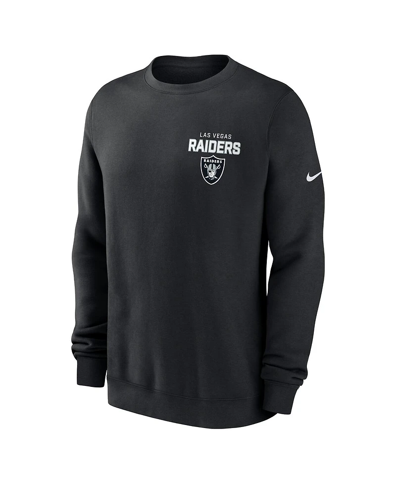 Nike Men's Black Las Vegas Raiders Primetime Club Fleece Pullover Sweatshirt