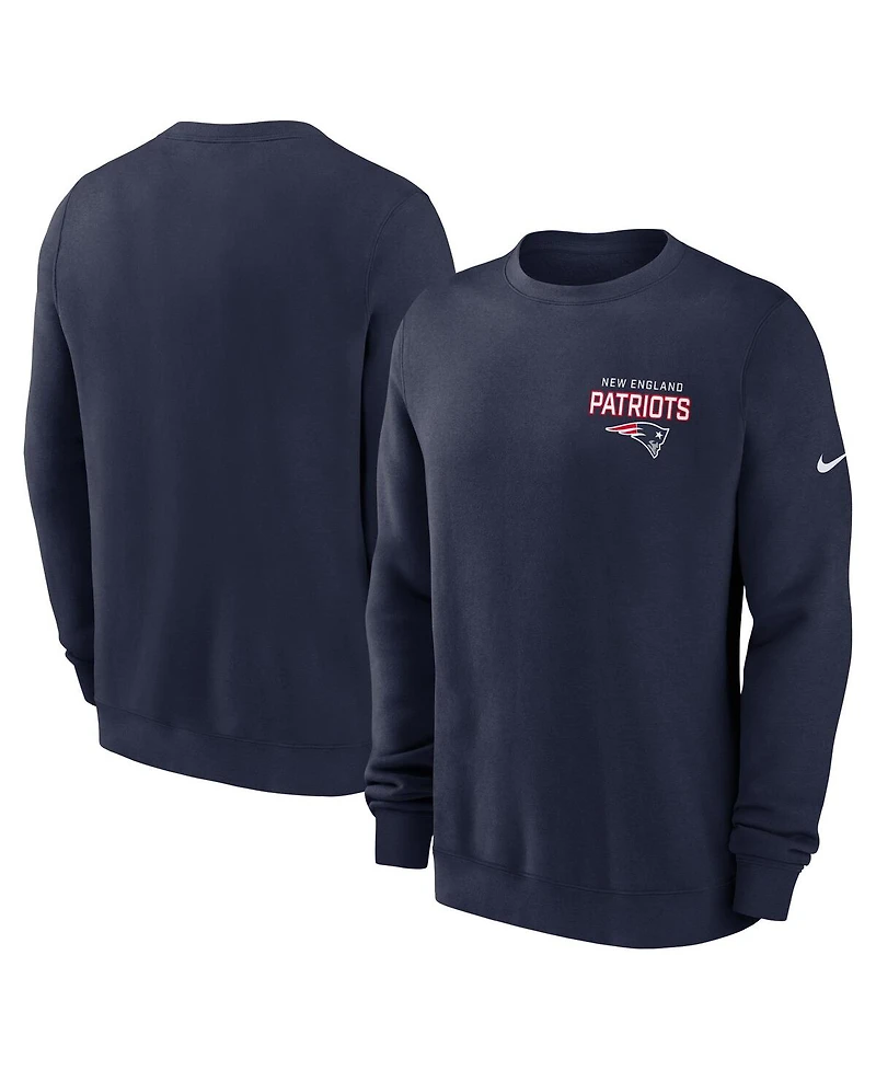 Nike Men's Navy New England Patriots Primetime Club Fleece Pullover Sweatshirt