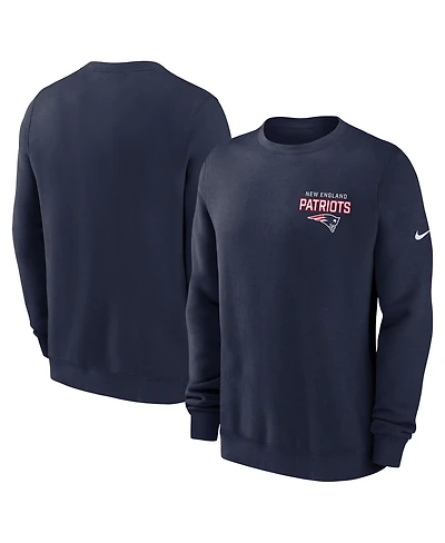 Nike Men's Navy New England Patriots Primetime Club Fleece Pullover Sweatshirt