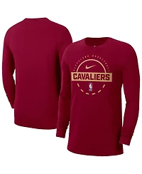 Nike Men's Wine Cleveland Cavaliers Authentic Long Sleeve Practice T-Shirt