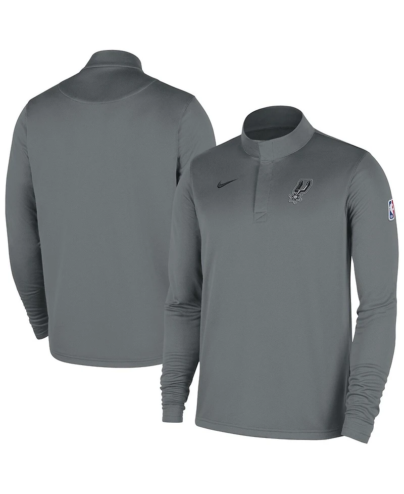 Nike Men's Silver San Antonio Spurs 2025/26 Authentic Coaches Quarter-Zip Dri-Fit Hoodie