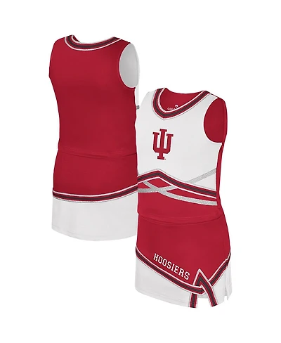 Colosseum Big Girls 2-Piece Crimson Indiana Hoosiers Lollipop Park Cheer Set
