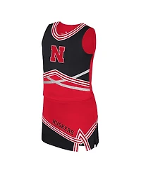 Colosseum Big Girls 2-Piece Scarlet Nebraska Huskers Lollipop Park Cheer Set