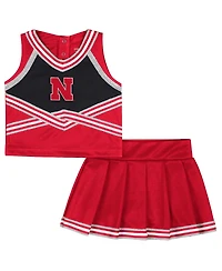 Colosseum Girls Toddler 2-Piece Scarlet Nebraska Huskers Lollipop Park Cheer Set