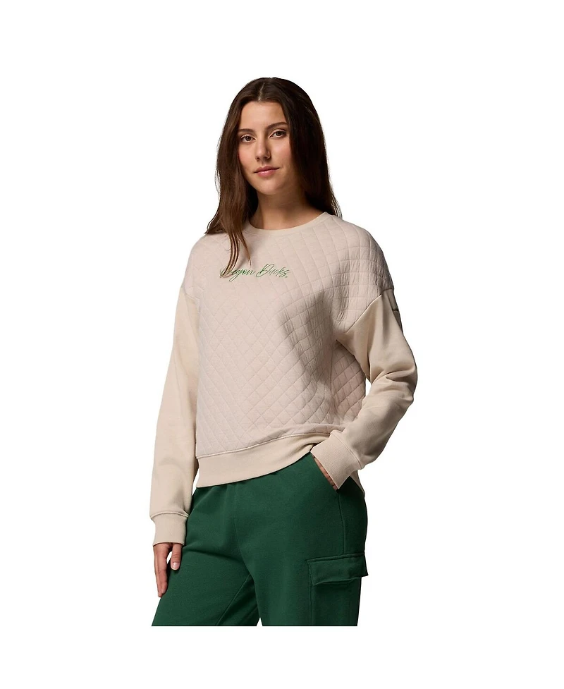 Columbia Women's Beige Oregon Ducks Collegiate Hart Mountain Quilted Sweatshirt