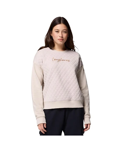 Columbia Women's Cream Texas Longhorns Collegiate Hart Mountain Quilted Sweatshirt