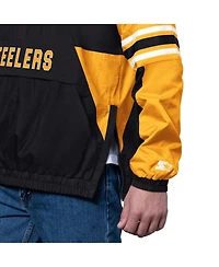 Starter Men's Black Pittsburgh Steelers Prospect Half-Zip Pullover Sweatshirt