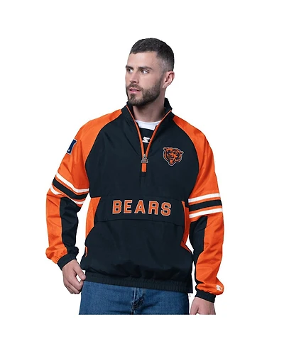 Starter Men's Navy Chicago Bears Prospect Half-Zip Pullover Sweatshirt