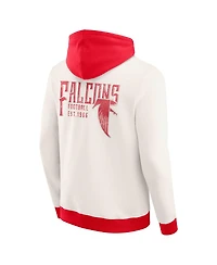 Darius Rucker Collection by Fanatics Men's Cream Atlanta Falcons Distressed Graphics Full-Zip Hoodie