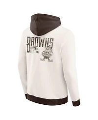 Darius Rucker Collection by Fanatics Men's Cream Cleveland Browns Distressed Graphics Full-Zip Hoodie