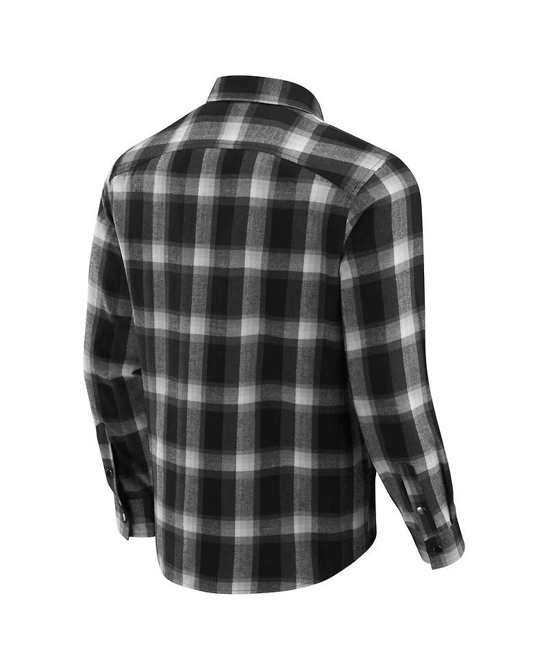 Darius Rucker Collection by Fanatics Men's Black Usc Trojans Team Flannel Plaid Full-Snap Shirt