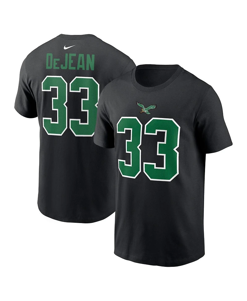 Nike Men's Cooper DeJean Black Philadelphia Eagles Player Name Number T-Shirt