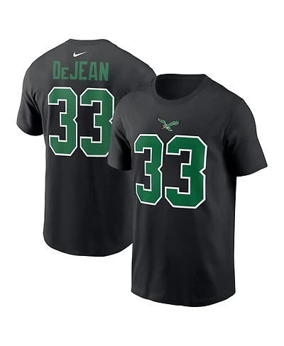 Nike Men's Cooper DeJean Black Philadelphia Eagles Player Name Number T-Shirt