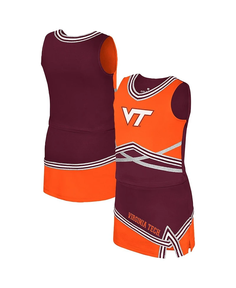 Colosseum Big Girls 2-Piece Maroon Virginia Tech Hokies Lollipop Park Cheer Set