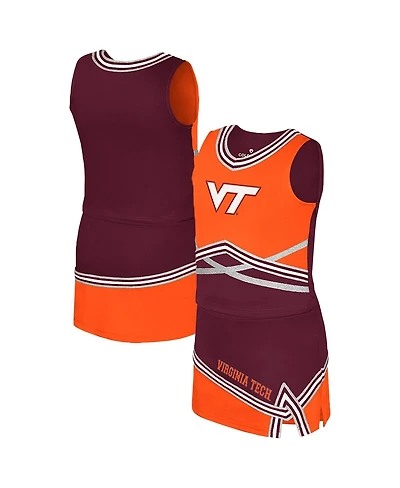 Colosseum Big Girls 2-Piece Maroon Virginia Tech Hokies Lollipop Park Cheer Set