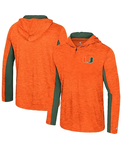 Colosseum Men's Orange Miami Hurricanes Always Sunny Quarter-Zip Hoodie
