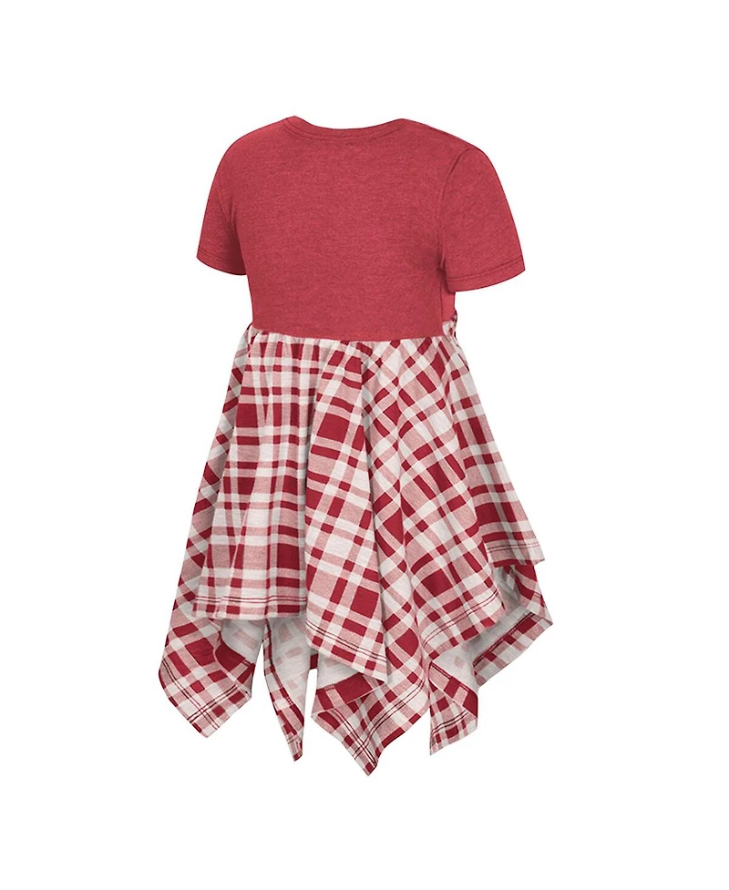 Colosseum Girls Toddler Crimson Alabama Tide Marceline Plaid Dress