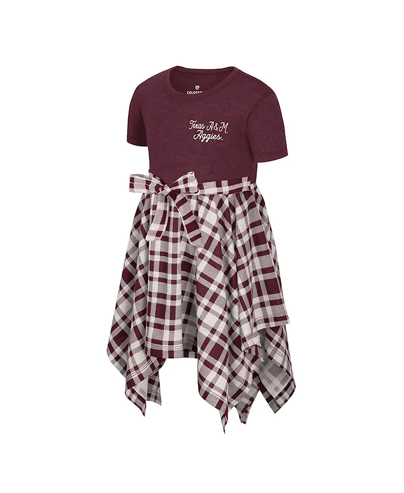 Colosseum Girls Toddler Maroon Texas A&M Aggies Marceline Plaid Dress