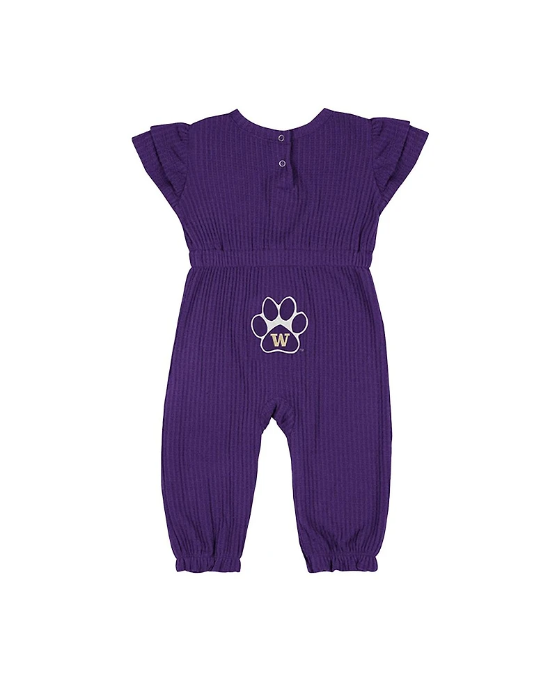 Colosseum Baby Boys and Girls Purple Washington Huskies Beautopia Waffle Knit Romper