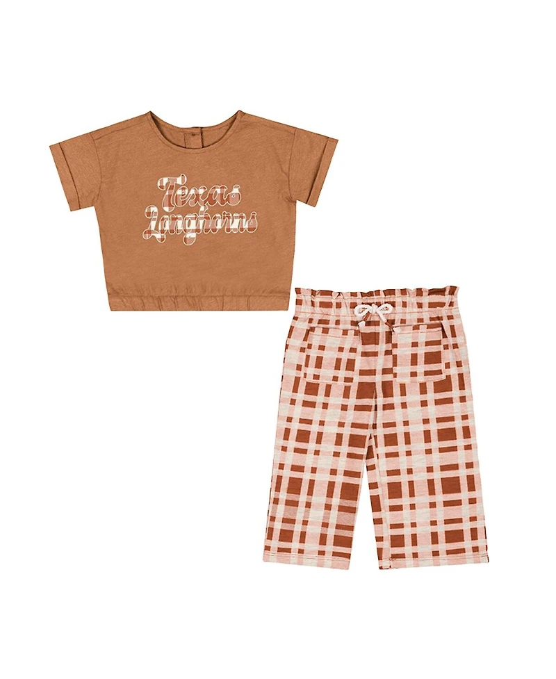 Colosseum Baby Boys and Girls 2-Piece Texas Orange Longhorns Sky Castle T-Shirt Pants Set