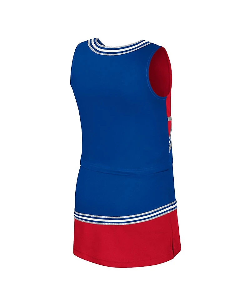 Colosseum Big Girls 2-Piece Royal Kansas Jayhawks Lollipop Park Cheer Set