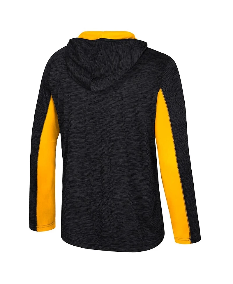 Colosseum Men's Black Wyoming Cowboys Always Sunny Quarter-Zip Hoodie