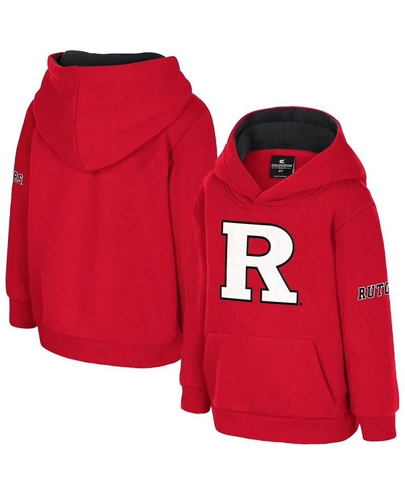 Colosseum Toddler Scarlet Rutgers Scarlet Knights Big Logo Volume Fleece Pullover Hoodie