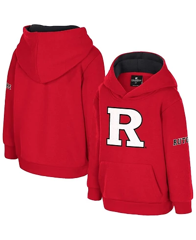 Colosseum Toddler Scarlet Rutgers Scarlet Knights Big Logo Volume Fleece Pullover Hoodie