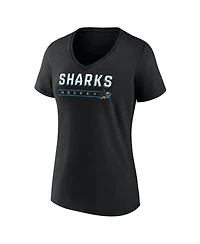 Fanatics Women's Black San Jose Sharks V-Neck T-Shirt
