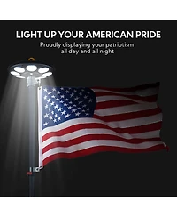 Yescom Solar Flag Pole Light 136 Led 2600mAh Bright White 7000K for 15 to 30 Ft Poles