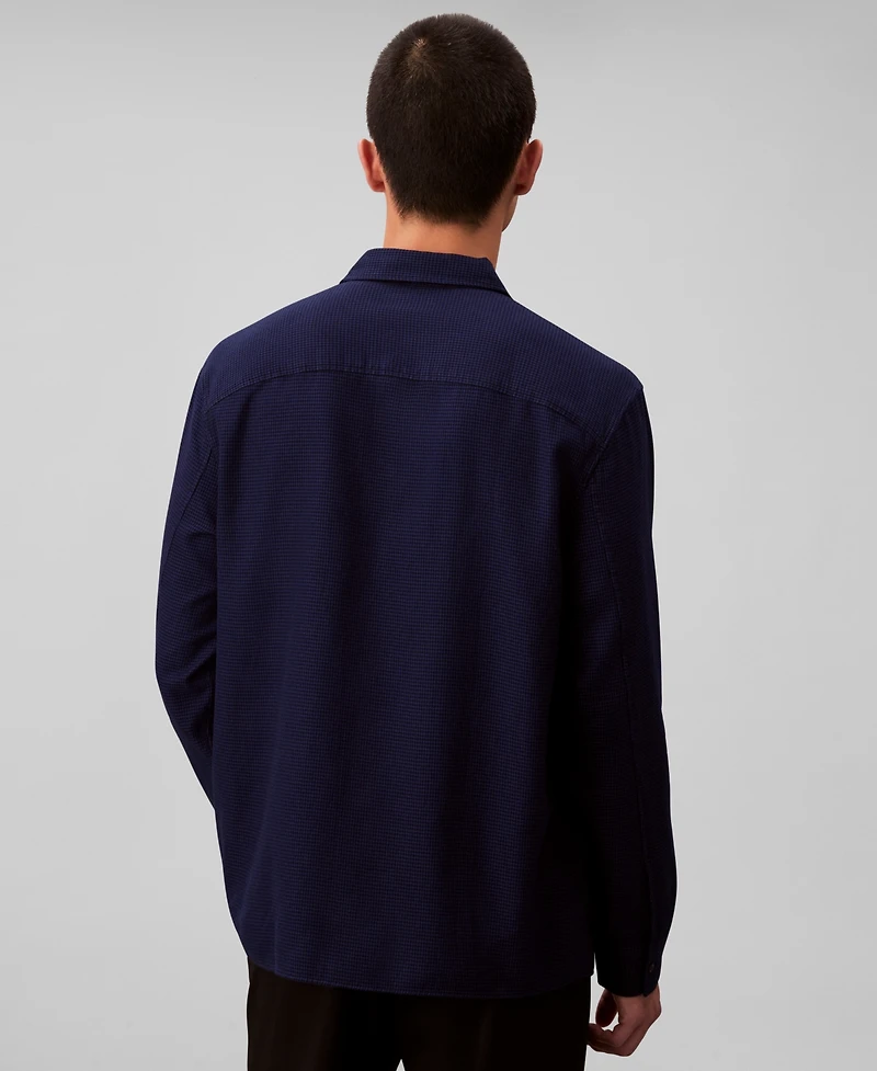 Calvin Klein Men's Classic-Fit Yarn-Dyed Houndstooth Shirt