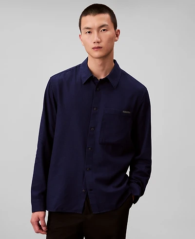 Calvin Klein Men's Classic-Fit Yarn-Dyed Houndstooth Shirt