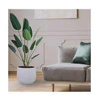 Chic Crate 3 Piece Ceramic Flowerpot Set with Drainage Modern Planters for Patio, Garden & Indoor Windowsills