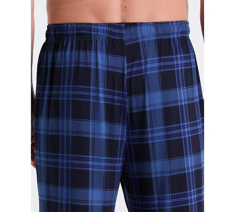 Perry Ellis Portfolio Men's Deluxe Touch Plaid Print Pajama Pants