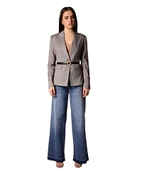 Blue Revival Women's Taylor Grey Herringbone Belted Blazer