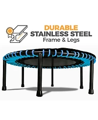 Leaps & Rebounds 40" Adjustable Stability Bar with 40" Fitness Trampoline, Blue