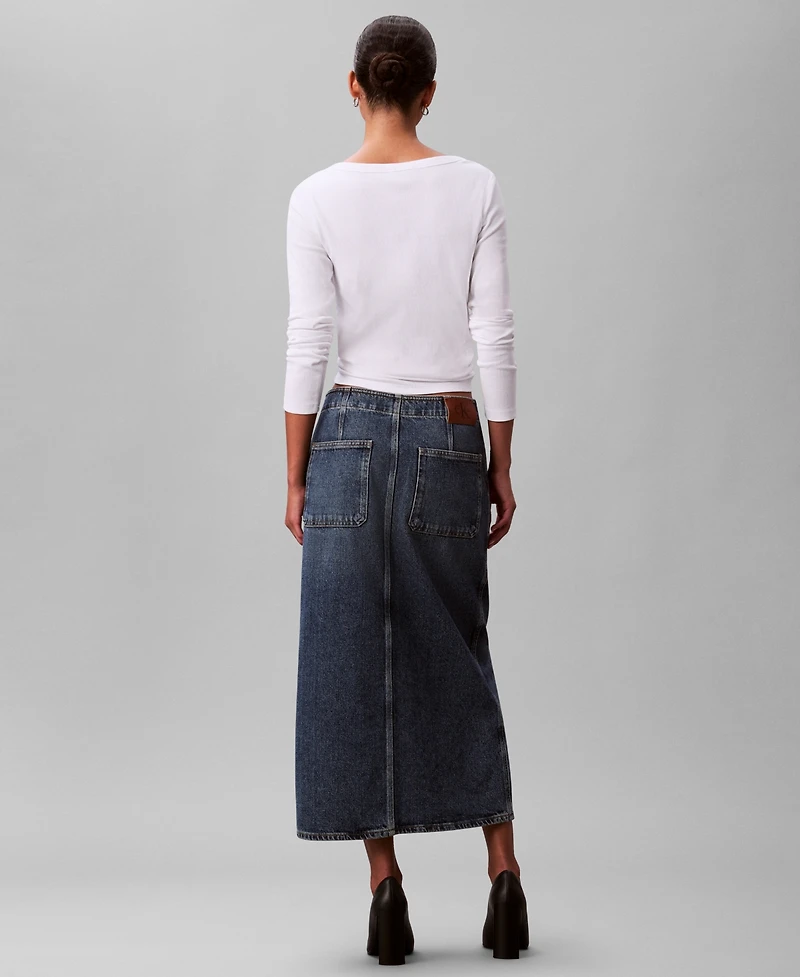 Calvin Klein Jeans Women's Denim Maxi Carpenter Skirt