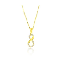 Simona Sterling Silver, Polished & Cz Infinity Necklace Earrings Set
