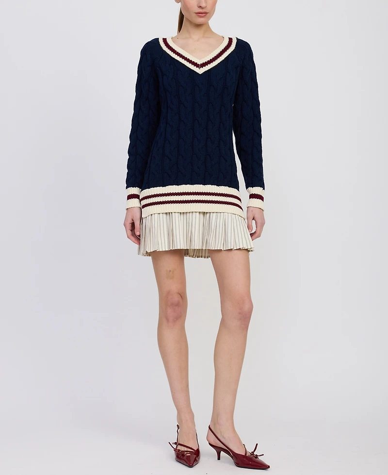 En Saison Women's Knox Mixed Media Mini Dress