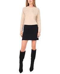 Vince Camuto Women's Embellished Detail Long Sleeve Sweater
