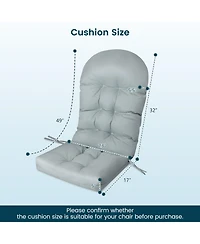 Gymax Set of 2 Patio Adirondack Chair Cushion High Back Fade Resistant 5'' Seat Pad