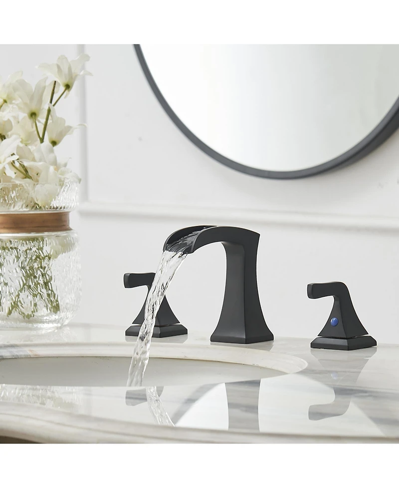 8 in. Widespread 2-Handle Waterfall Bathroom Sink Faucet