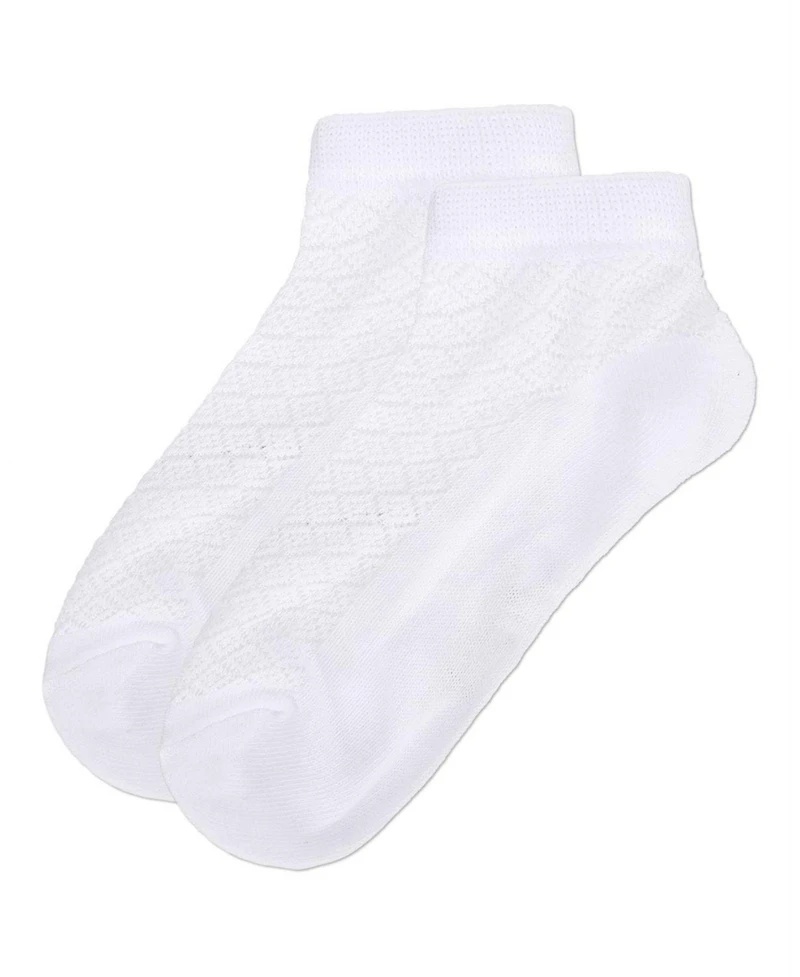 Memoi Big Girls Diamond Sheer Anklet Socks