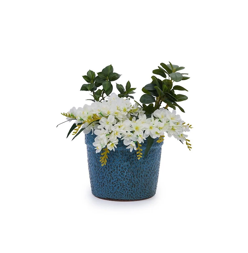 Chic Crate 3 Piece Ceramic Flowerpot Set with Drainage Modern Planters for Patio, Garden & Indoor Windowsills