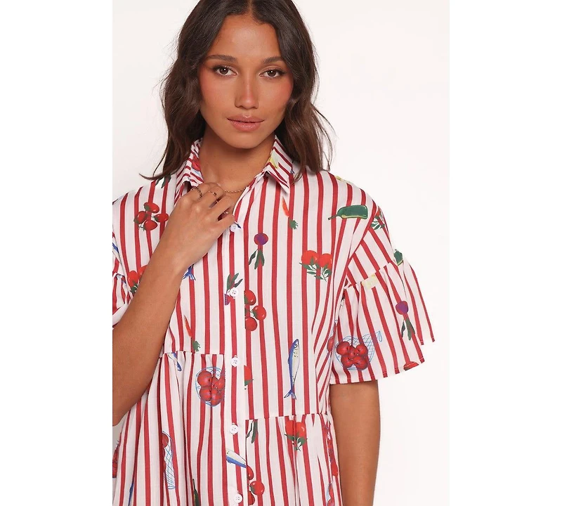 Petal and Pup Women's Peachy Mini Dress - Red Picnic Stripe