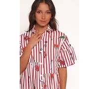 Petal and Pup Women's Peachy Mini Dress - Red Picnic Stripe